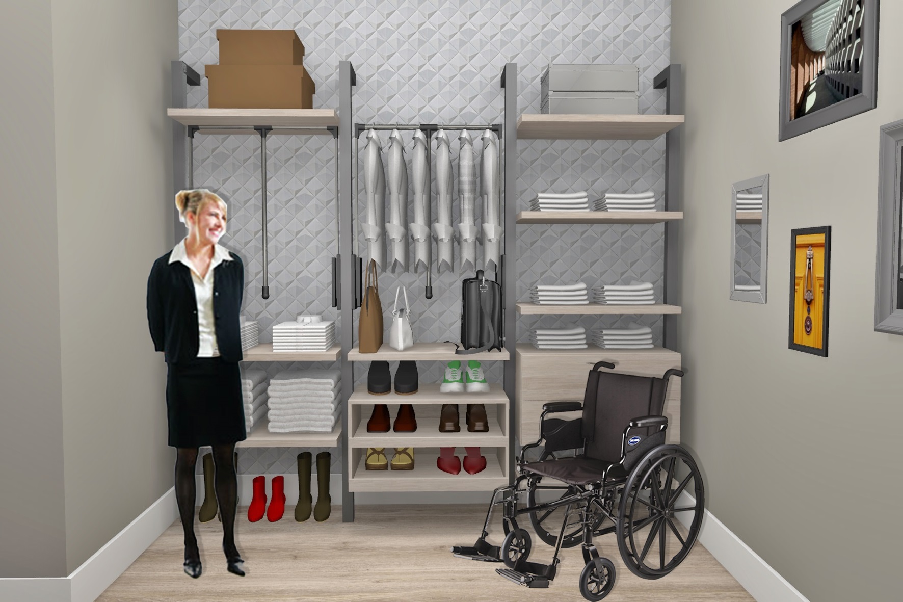 Projeto de um dos espaços para cadeirantes da Mostra Design para Todos, que integra o 6º Congresso Moveleiro Nacional. Fotos: Fiep/Divulgação