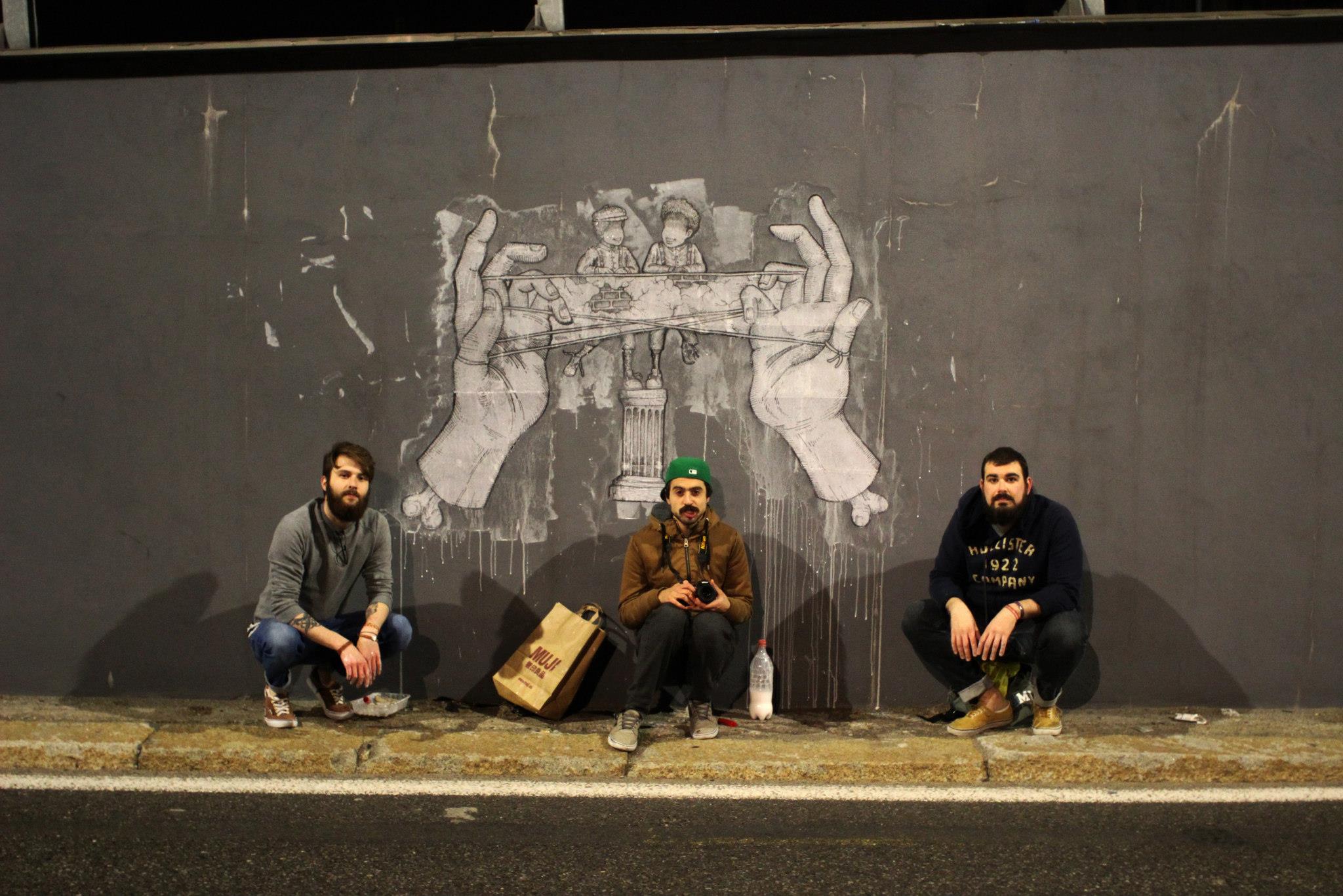 Os estudantes Max Kampa, Giuliano Perretto e Guilherme Martins Pimenta, fundadores do Coletivo Paralelo. Foto: Acervo/Coletivo Paralelo.