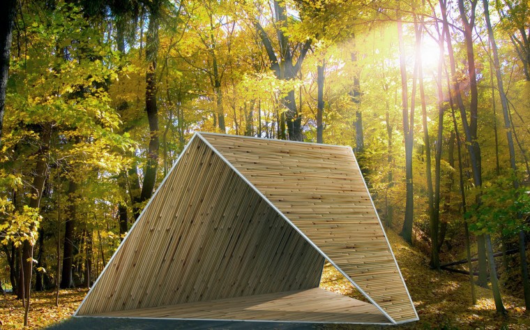 Pavilhão de bambu natural dos Irmãos Campana: instalação portátil, flexível e sensível tipicamente brasileira