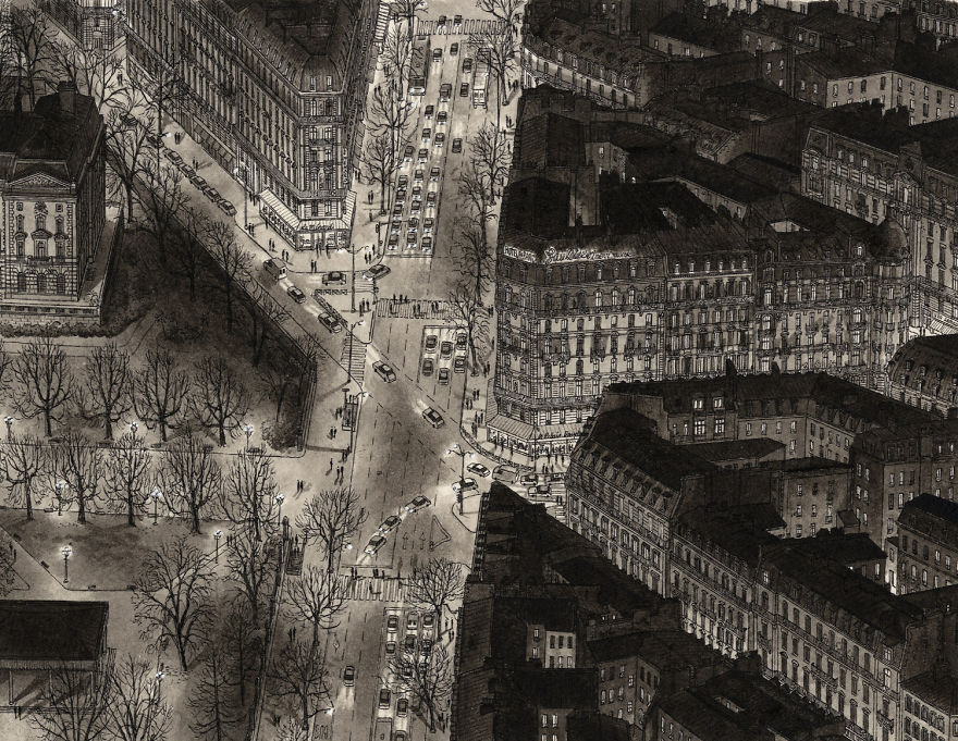 Artista holandês desenha de cabeça cidades com detalhes impressionantes Artista holandês desenha de cabeça cidades com detalhes impressionantes