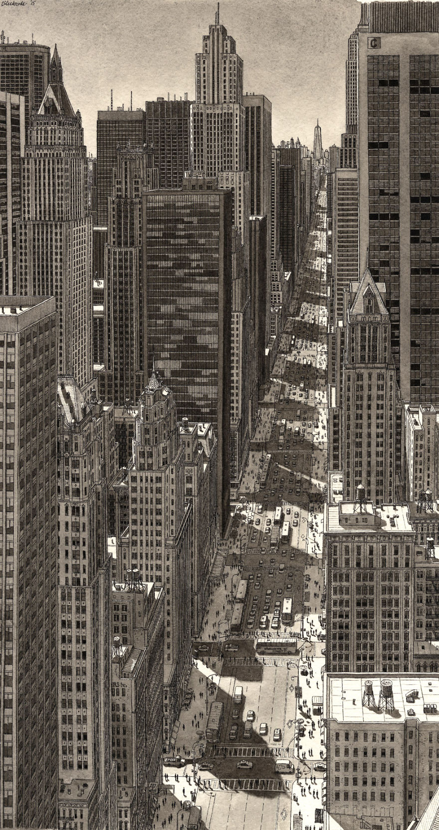 Artista holandês desenha de cabeça cidades com detalhes impressionantes Artista holandês desenha de cabeça cidades com detalhes impressionantes