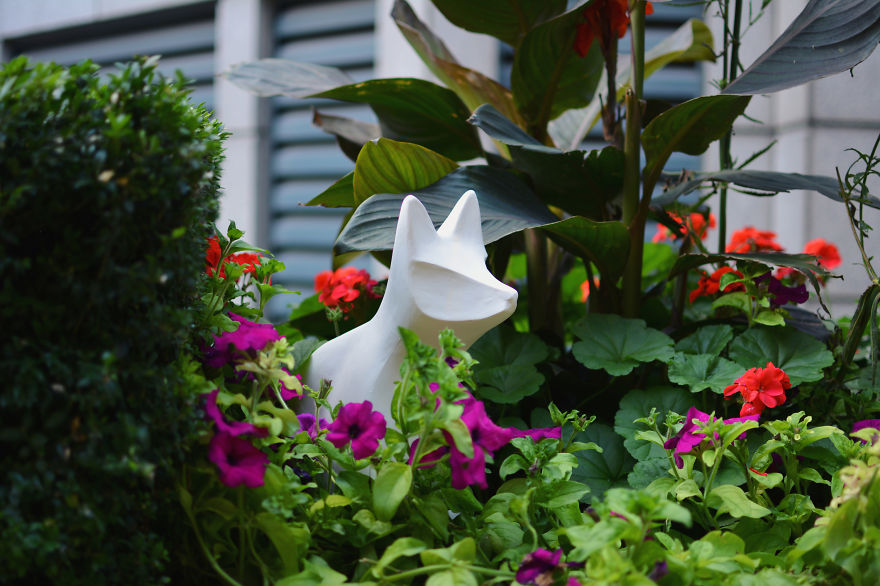 Escultura em tamanho real escondida para despertar o olhar das pessoas para o meio urbano. Fotos: Conrad Haddaway (conivway)/Divulgação