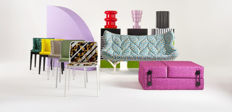 Símbolo do design no mundo, a italiana Kartell aposta no design retrô com novos lançamentos inspirados no Grupo de Memphis, conhecido por suas cores e padronagens vivas. Foto: Kartell/Divulgação