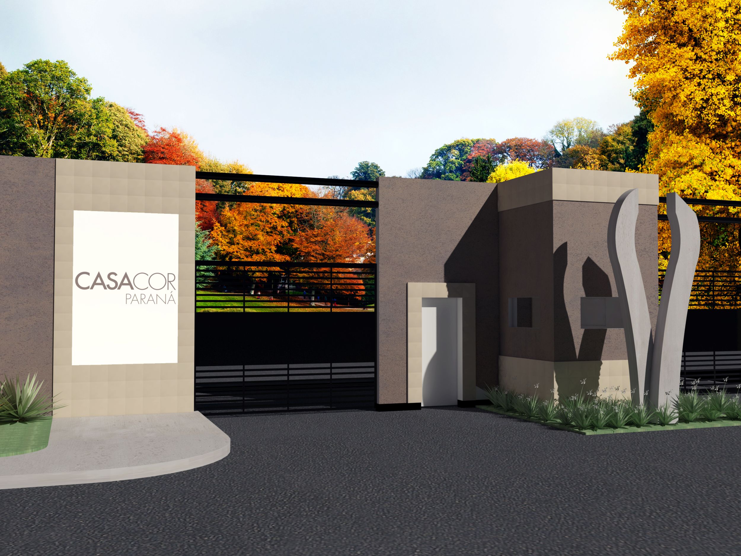 Projeção 3D do Pórtico de Entrada. 
Imagem: Divulgação / Casa Cor Paraná 