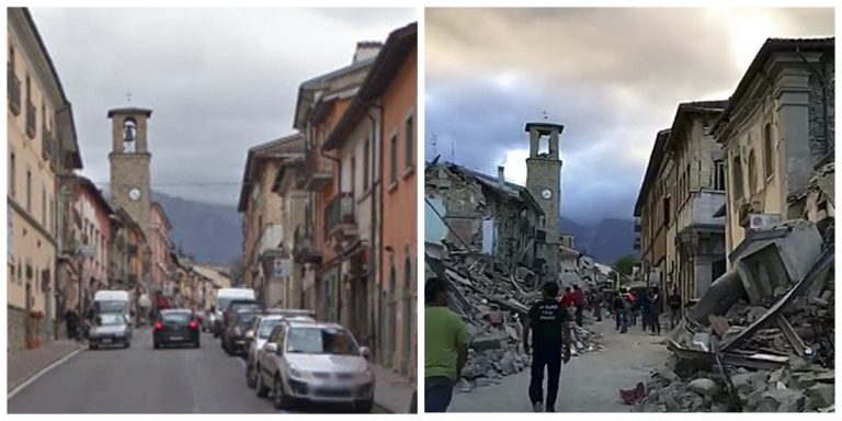 Antes e depois mostra destruição de patrimônio histórico em Amatrice