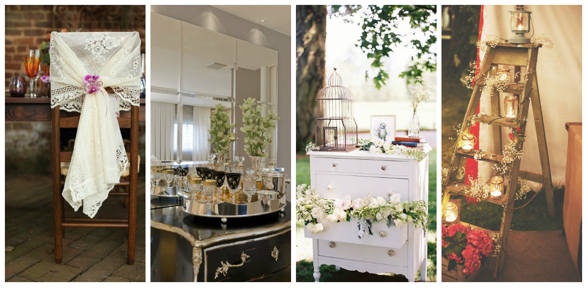 Com pequenas mudanças, dá para usar os mesmos móveis tradicionais para a festa (como mesas e cadeiras( e até mesmo inserir outros, como cômodas e gavetas. Fotos: créditos no texto