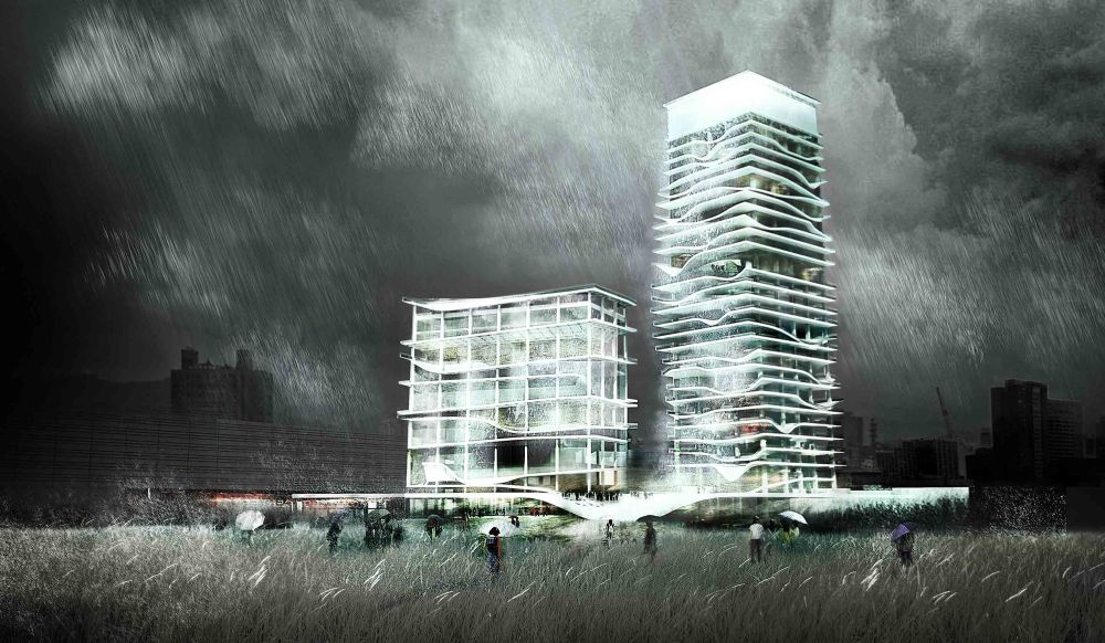 Tijolos de bolhas de plástico? Prédio com cascata de chuva? Isso é arquitetura do futuro Tijolos de bolhas de plástico? Prédio com cascata de chuva? Isso é arquitetura do futuro