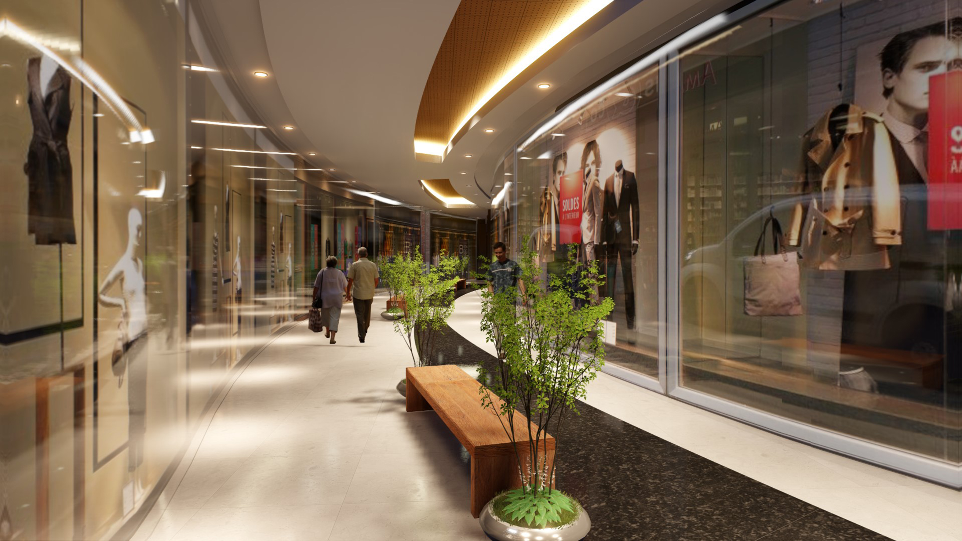 Detalhe da área interna do shopping. Foto: Divulgação Detalhe da área interna do shopping. Foto: Divulgação