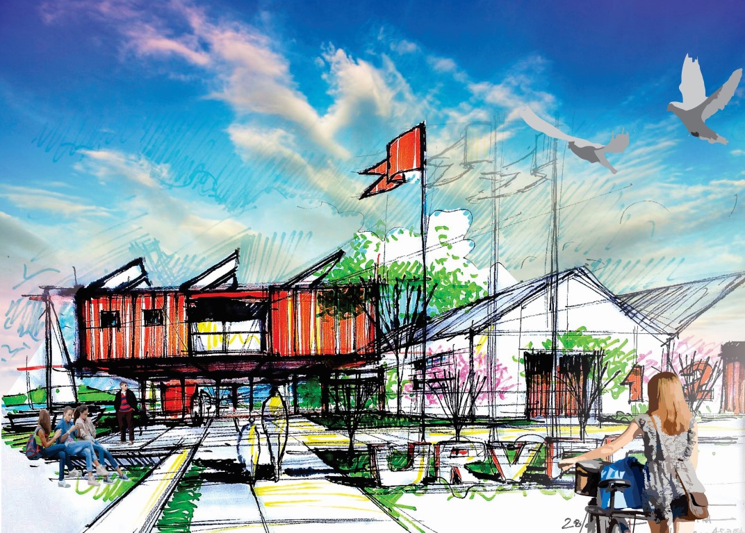 Croqui inicial do projeto de revitalização do parque. Crédito: Asbea-PR/Divulgação