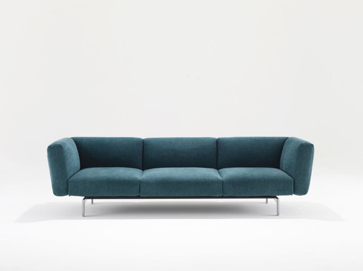 Sofá Lissoni Knoll em veludo fosco  apresentado no Salão do Móvel de Milão, em abril. Foto: Divulgação