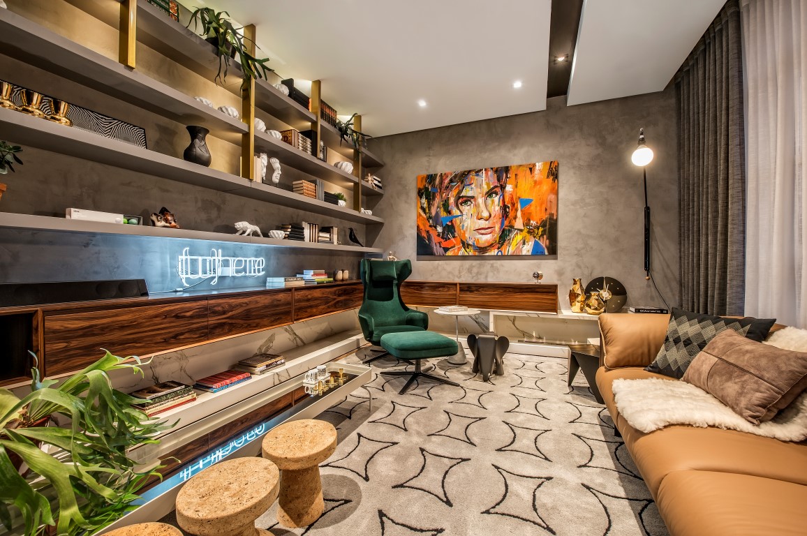 Biblioteca, ambiente de Carla Grüdtner para a Casa Cor Paraná 2017. Foto: Letícia Akemi/Gazeta do Povo