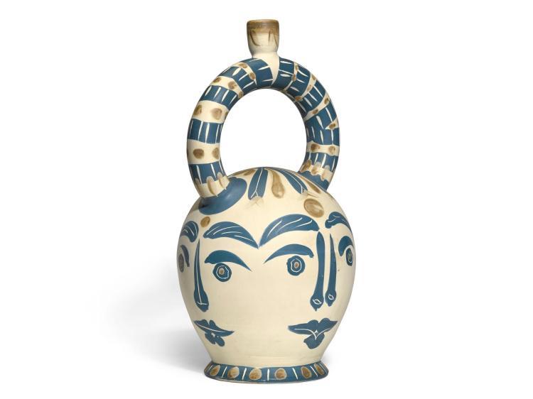 "Vase aztèque aux quatre visages" (vaso asteca com quatro faces) teve lance inicial de 40 mil libras. Pintado em 1957. Foto: divulgação "Vase aztèque aux quatre visages" (vaso asteca com quatro faces) teve lance inicial de 40 mil libras. Pintado em 1957. Foto: divulgação