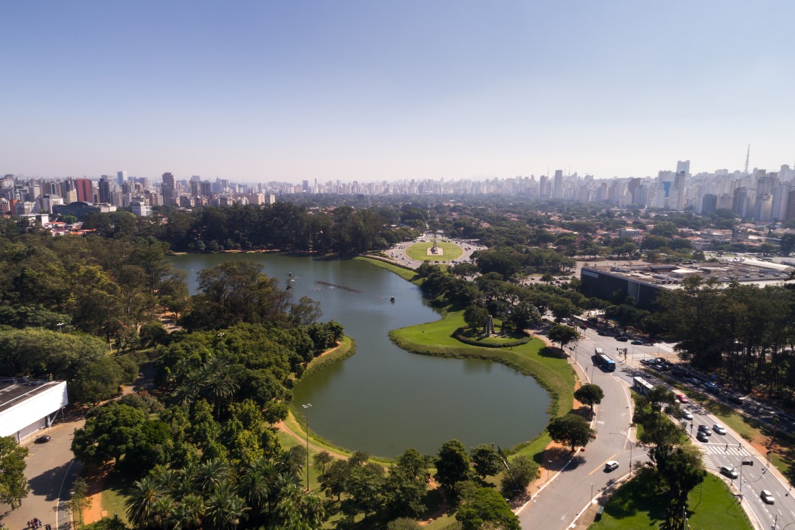Registro aéreo do Parque do Ibirapuera, em São Paulo. Foto: Bigstock