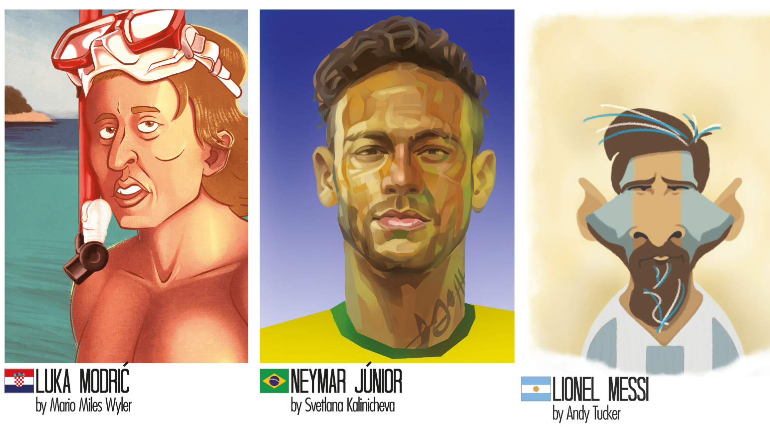 Cada um dos 32 artistas do projeto ficou responsável por ilustrar uma seleção. Foto: Reprodução/Tschutti Heftli