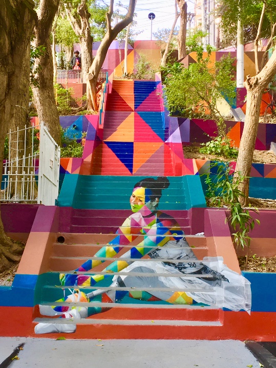 Arte do Kobra em São Paulo, dando nova vida à escadaria. Foto: Divulgação. Arte do Kobra em São Paulo, dando nova vida à escadaria. Foto: Divulgação.