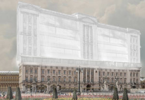 Arquitetos sugerem projeto para abrigar 50 mil pessoas no Palácio de Buckingham Foto: reprodução/Opposite Office