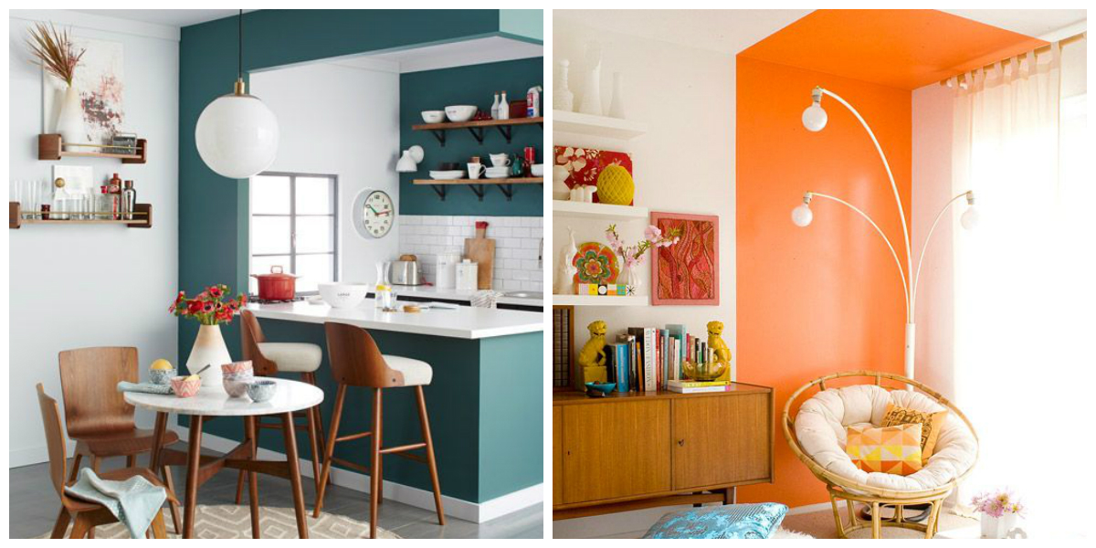 As cores ajudam a delimitar e organizar ambientes em espaços pequenos. Fotos: Reprodução/Pinterest