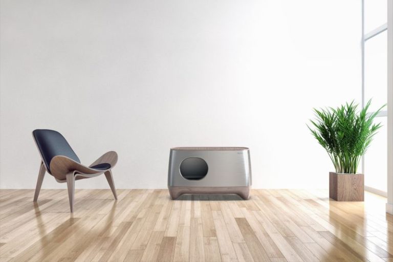 Além de um objeto de design, iKuddle também funciona como uma caixa de areia autolimpante. Foto: CES/2019