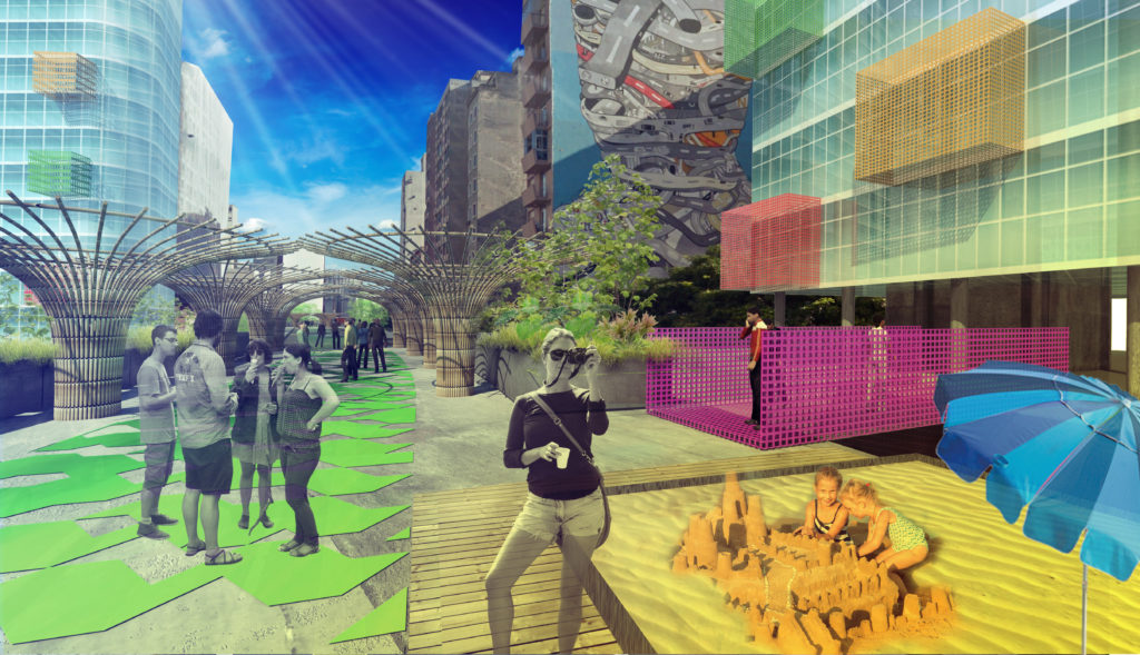 O que são as smart cities e como elas colocam a inteligência a serviço das pessoas Mais pessoas, menos carros: transformação do Minhocão, em São Paulo, em parque urbano é uma tendência entre cidades inteligentes. Foto: reprodução/Jaime Lerner Arquitetos Associados