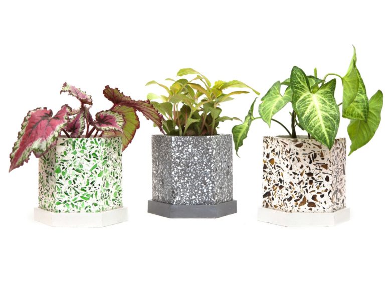 Produtos com a textura de granilite estão em alta no design. Fotos: Divulgação
