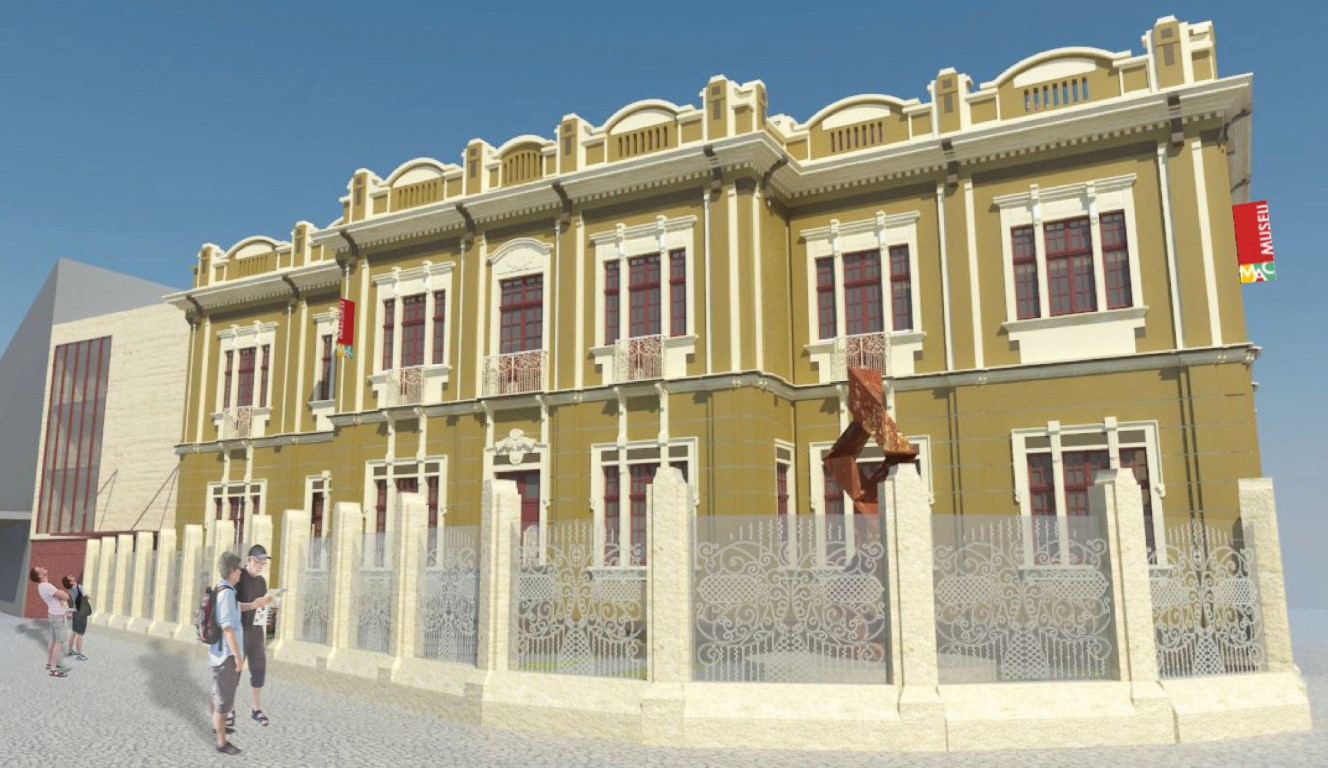 Museu do Centro de Curitiba vai ganhar café, nova cor e vidros com desenhos das antigas grades Museu do Centro de Curitiba vai ganhar café, nova cor e vidros com desenhos das antigas grades