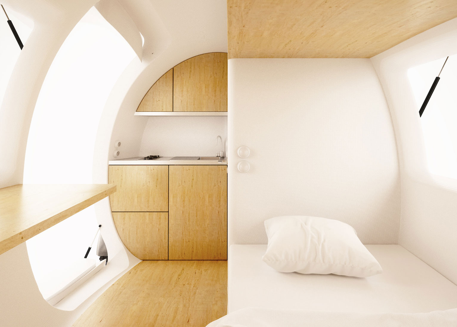 A Ecocápsula é uma microcasa de 6,3 m² que utiliza energia solar, eólica e ainda filtra a água da chuva. Você viveria em um espaço tão pequeno? Foto: Divulgação A Ecocápsula é uma microcasa de 6,3 m² que utiliza energia solar, eólica e ainda filtra a água da chuva. Você viveria em um espaço tão pequeno? Foto: Divulgação