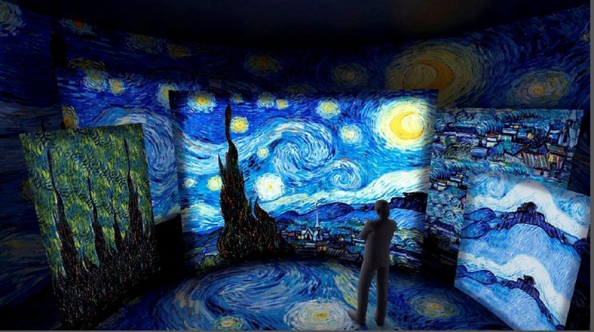 Realidade virtual, projeções em tamanho gigante e aromas levarão os visitantes brasileiros para dentro das obras mais conhecidas de Van Gogh a partir de 17 de agosto. Foto: Divulgação