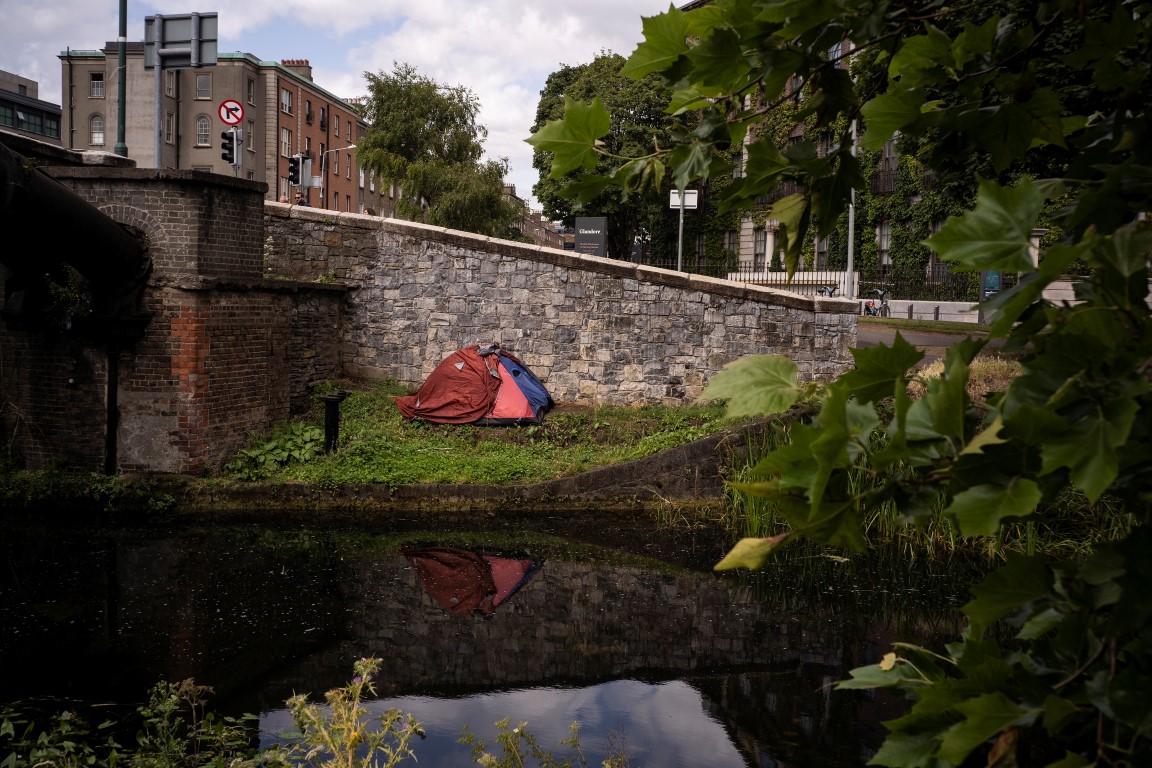 A tent used as a shelter by an homeless man beside the Grand Canal in central Dublin, Aug. 4, 2019. A housing shortage has made Dublin one of the world’s most expensive cities to rent in. Homelessness is up sharply, while homeownership has fallen. (Paulo Nunes dos Santos/The New York Times) A tent used as a shelter by an homeless man beside the Grand Canal in central Dublin, Aug. 4, 2019. A housing shortage has made Dublin one of the world’s most expensive cities to rent in. Homelessness is up sharply, while homeownership has fallen. (Paulo Nunes dos Santos/The New York Times)