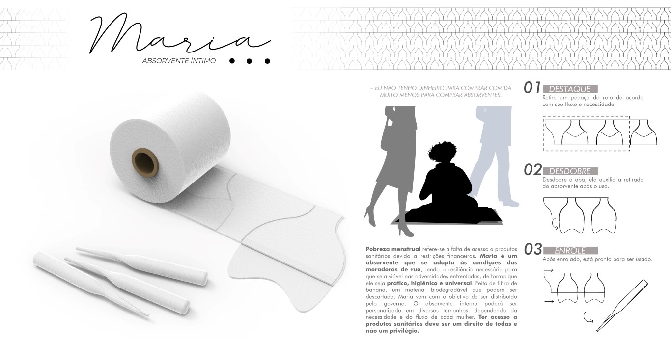 Estudante brasileira cria absorvente sustentável e ganha “Oscar” do design mundial Estudante brasileira cria absorvente sustentável e ganha “Oscar” do design mundial