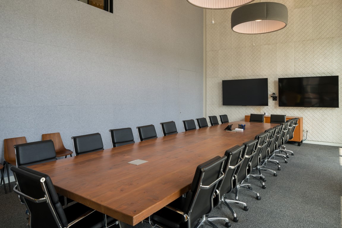 A hidden door in the corner of a conference room, on the wall at the left near the video screens, opens to reveal a speakeasy-style secret room at the advertising agency Deutsch in Los Angeles, Aug. 9, 2019. Secret rooms are popping up in workplaces. (Hunter Kerhart/The New York Times) A hidden door in the corner of a conference room, on the wall at the left near the video screens, opens to reveal a speakeasy-style secret room at the advertising agency Deutsch in Los Angeles, Aug. 9, 2019. Secret rooms are popping up in workplaces. (Hunter Kerhart/The New York Times)