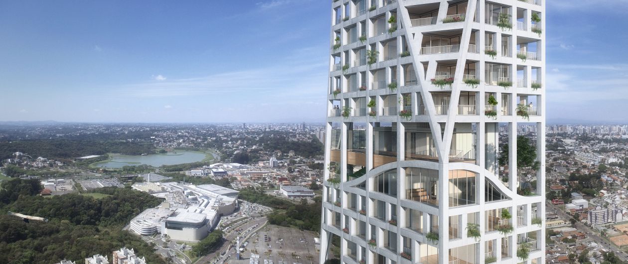 AGE 360 será localizado no Ecoville e terá 123,51 metros de altura. Imagem: divulgação AGE 360 será localizado no Ecoville e terá 123,51 metros de altura. Imagem: divulgação