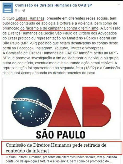 OAB quer censurar internet: não pode mais criticar o feminismo? OAB quer censurar internet: não pode mais criticar o feminismo?
