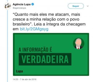 Agencia Lupa ou Agência Lula?