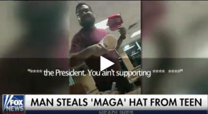 Sujeito agride menor por estar usando boné MAGA, em referência a Trump