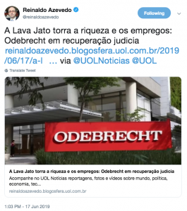 “Jornalistas” culpam Lava Jato por perda de empregos na Odebrecht
