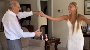 Noiva viaja 1,3 mil km para que sua “primeira dança” fosse com o avô de 94 anos Um problema de saúde impossibilitou a ida de Nelson ao casamento de Natalie, mas cinco dias depois da cerimônia, ela foi encontrá-lo.