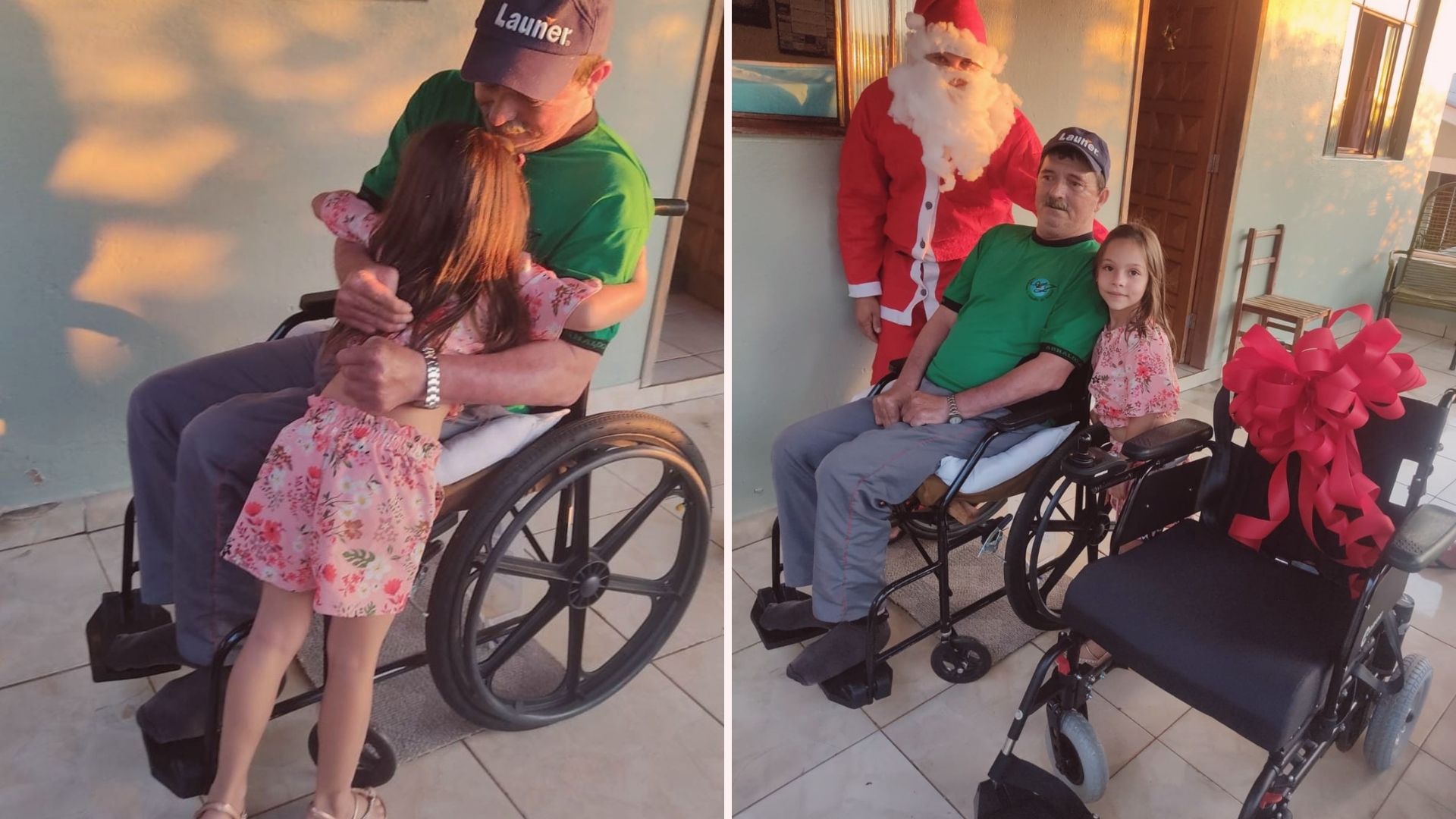 Menina de 6 anos, moradora de Manoel Ribas, no Paraná, pediu ao Papai Noel uma cadeira de rodas motorizada para presentear o vizinho.