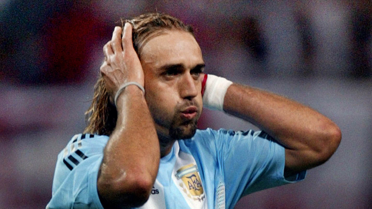 Batistuta durante a Copa de 2002. Foto: AFP Batistuta durante a Copa de 2002. Foto: AFP