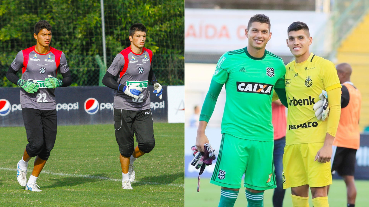 Neto com o primo Tiago, goleiro do São Paulo, e o irmão Fabian, que está no Joinville (Foto: Arquivo Pessoal e Luiz Henrique/Figueirense FC) Neto com o primo Tiago, goleiro do São Paulo, e o irmão Fabian, que está no Joinville (Foto: Arquivo Pessoal e Luiz Henrique/Figueirense FC)
