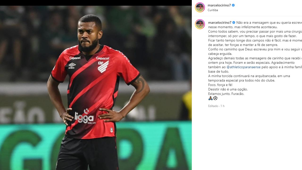 Marcelo Cirino rompeu o ligamento do joelho Marcelo Cirino rompeu o ligamento do joelho