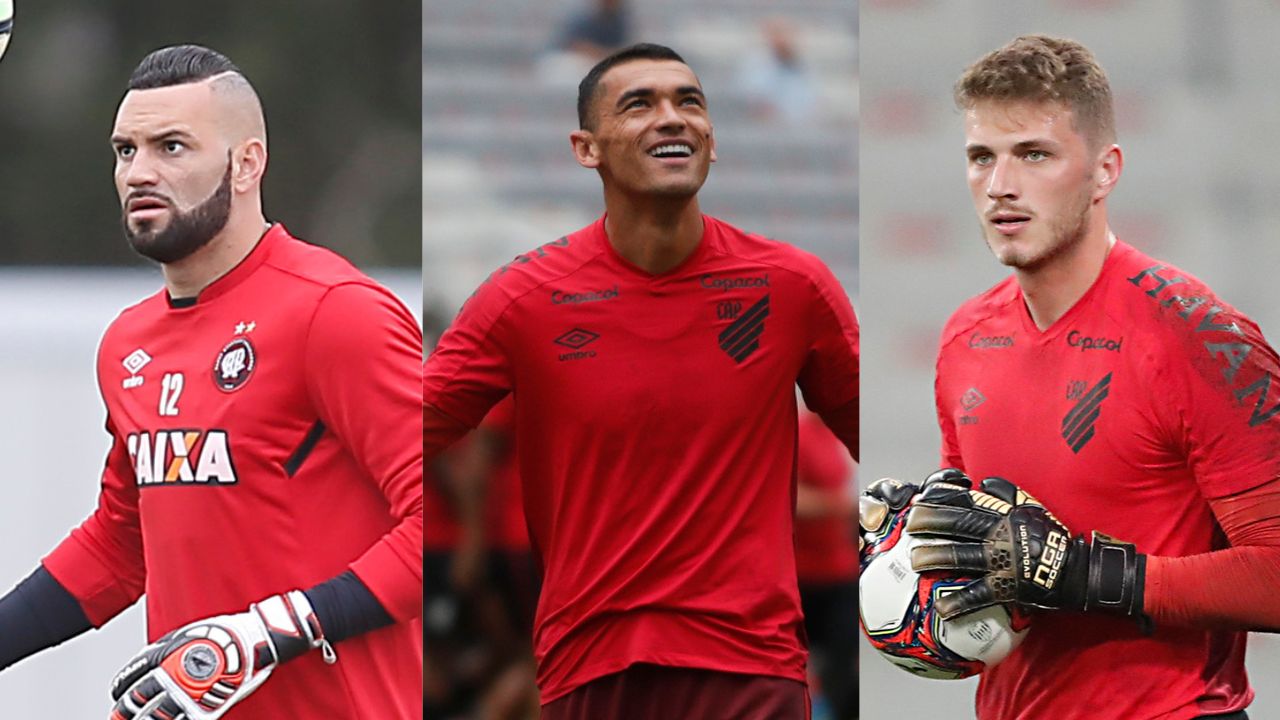 Weverton, Santos e Bento: goleiros da fábrica do CT do Caju.