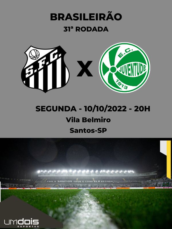 Santos x Juventude onde assistir ao vivo, horário e escalações