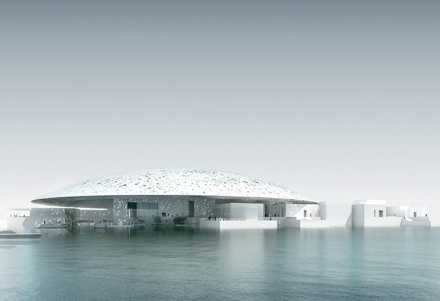 O novo Louvre, mas de Abu Dhabi, nos Emirados Árabes: flutuante. Fotos: Divulgação.