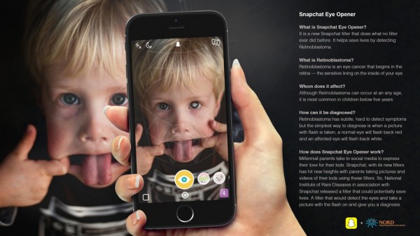 Filtro do Snapchat ajuda a identificar câncer nos olhos das crianças (Foto: Reprodução)