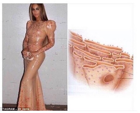 O vestido da cantora Beyoncé foi um dos mais citados. Foto: reprodução/Instagram. 
