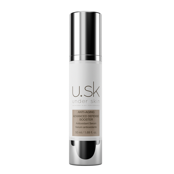 U.SK Advanced Defense Booster, da Under Skin, conta com U.SK Biocomplex™ em associação aos ácidos maslínico e ferúlico. Produto hidrata profundamente e repara danos ambientais (R$ 359). Foto: Divulgação U.SK Advanced Defense Booster, da Under Skin, conta com U.SK Biocomplex™ em associação aos ácidos maslínico e ferúlico. Produto hidrata profundamente e repara danos ambientais (R$ 359). Foto: Divulgação