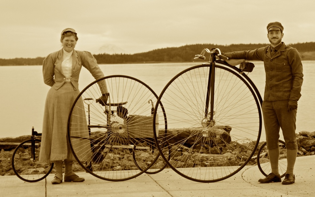Bicicletas vitorianas. Foto Reprodução This Victorian Life - cortesia de Don Willot. Bicicletas vitorianas. Foto Reprodução This Victorian Life - cortesia de Don Willot.