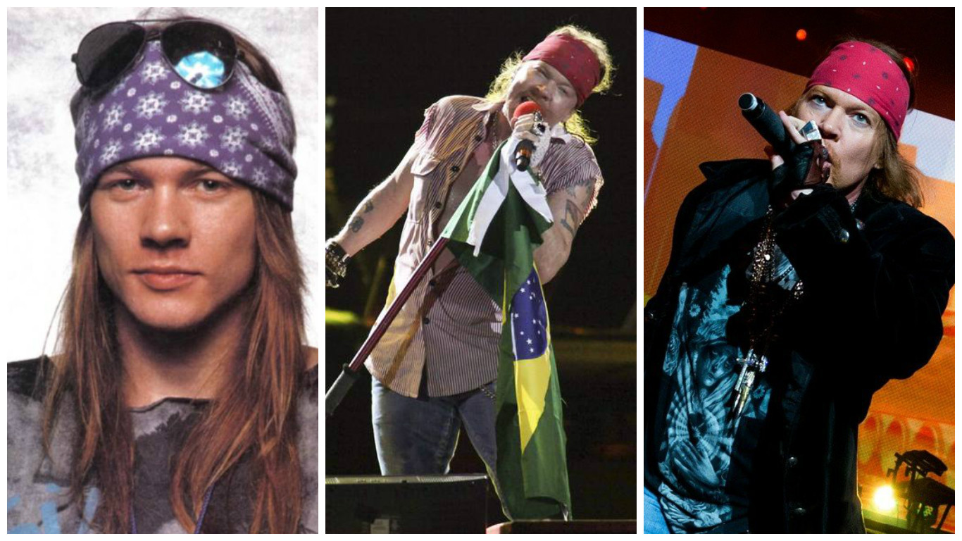 Shorts nunca mais! Confira a evolução do estilo de Axl Rose