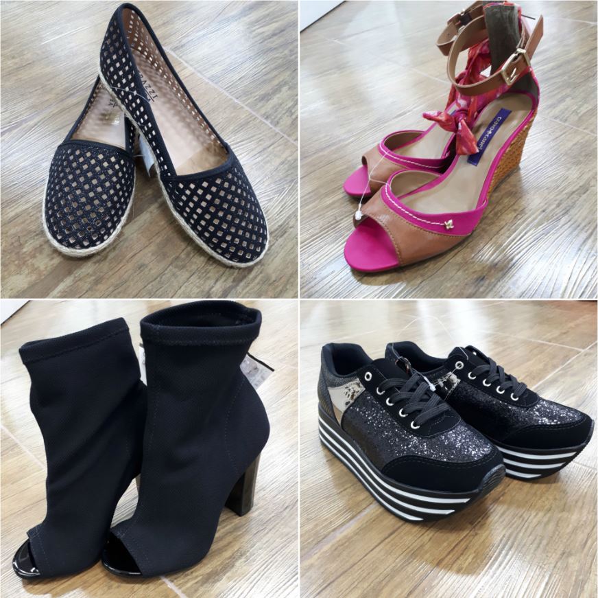 1. Sapatilha Verazzi R$ 24; 2. Sandália Cravo e Canela R$ 40; 3. Bota Via Marte R$ 50; 4. Tênia Via Marte R$ 59 1. Sapatilha Verazzi R$ 24; 2. Sandália Cravo e Canela R$ 40; 3. Bota Via Marte R$ 50; 4. Tênia Via Marte R$ 59