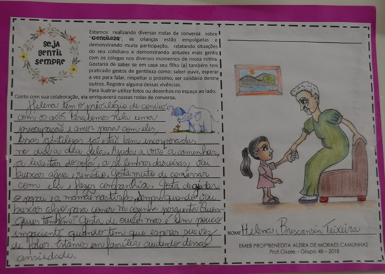 A exposição, no fim do ano, teve desenhos e relatos de atos de gentileza. A exposição, no fim do ano, teve desenhos e relatos de atos de gentileza.